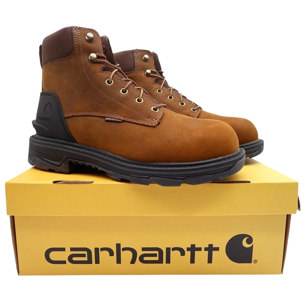 Carhartt Ironwood Work Boots Mens 9.5 M Brown Leather Alloy Toe Waterproof NWT